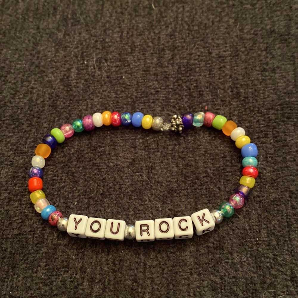 Hand Crafted “You  Rock “ Beaded Bracelet